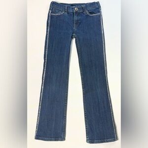 Cowgirl Tuff Co Sterling Jeans Youth 12 Size 26x26.5 Dark blue Wash Denim A-16